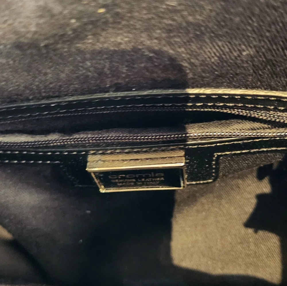 Cromia Italian Black Leather Bag - Picture 9 of 11